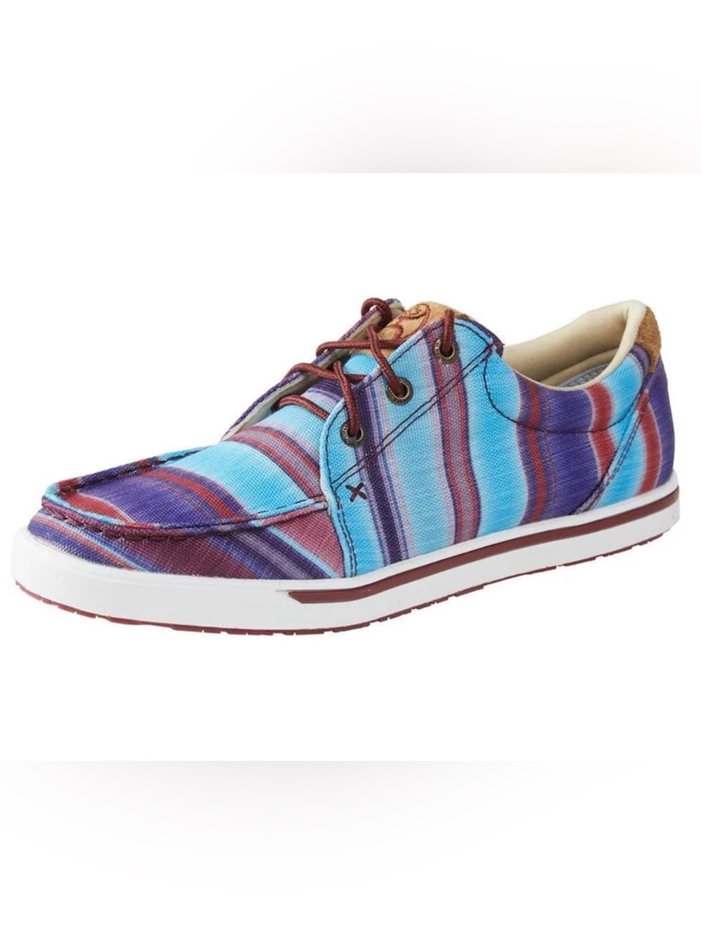 Women’s Twisted X Canvas Boat Shoe in Blue and Purple